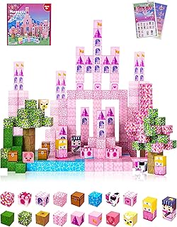 100PCS Princess Castle Magnetic Blocks for Girls, ST...