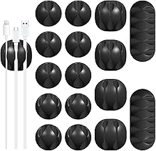 16Pack Black Desk Cable Management,Adjustable Cord O...