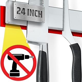 24 Strong Adhesive (No Drill) Magnetic Knife Holder ...