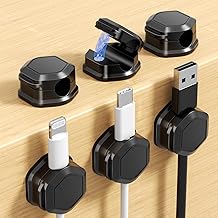 6 Pack Magnetic Cable Clips, Cable Smooth Adjustable...