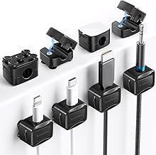 6-Piece Magnetic Cable Clips Set with 6 Silicone Suc...