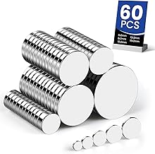 60Pcs Small Magnets, 5 Different Size Tiny Rare Earth Magnet Strong Circle