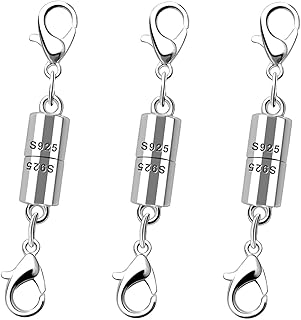 925 Sterling Silver Magnetic Clasp, Strong Jewelry C...