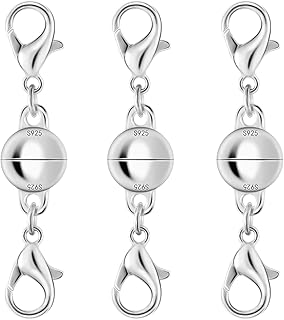 925 Sterling Silver Magnetic Necklace Clasp, Double ...