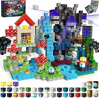 Annexfun 200PCS Magnetic Blocks with Light Up Blocks...