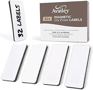 Availey 32 Pieces (4 x 1.8) - White Magnetic Dry Era...