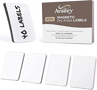 Availey 40 Pieces (3 x 2) - White Magnetic Dry Erase...