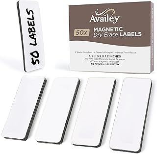 Availey 50 Pieces (3.2 x 1.2) - White Magnetic Dry E...