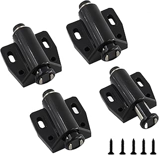 Black Magnetic Touch Latch, Push to Open Cabinet Mag...