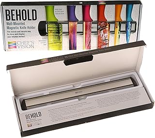 CHEF'S VISION Silver Wall-Mounted Magnetic Knife Hol...