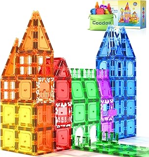 Coodoo 60 PCS Magnetic Building Tiles Kids Toys STEM...