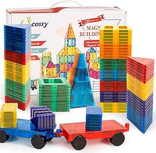 cossy 120Pcs Magnetic Tiles Magnetic 3D Building Blo...