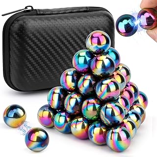 Dilabnba 28PCS Rainbow Hematite Magnetic Ball Fidget Toy for Adults, Men Women M