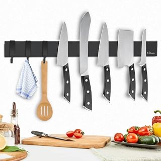 Dmore magnetic knife holder for wall—with 3 hooks, N...