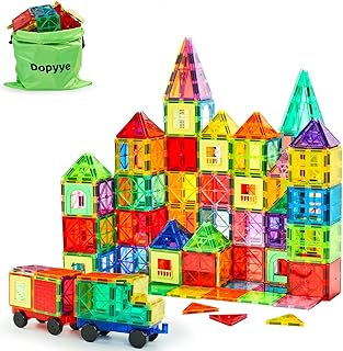 Dopyye 132 PCS Magnetic Tiles Building Blocks with 2...