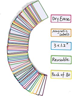 Dry Erase Magnetic Labels 80PCS, 3x1.2”, Magnetic Na...