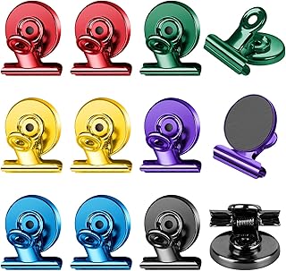 FINDMAG 12 Pack Magnetic Clips for Picture Hanging a...
