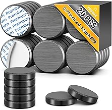 FINDMAG 20Pcs Magnets for Crafts with Adhesive Backing, Round Ferrite Craft Magn
