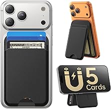 for MagSafe Wallet with Stand, 5 Card Holder, Slim L...