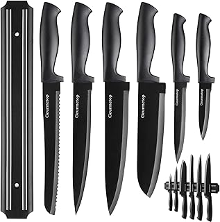 Gourmetop Kitchen Knife Set with No Drilling Magneti...