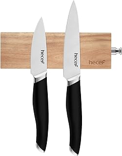 hecef 6 Inch (15 cm) Magnetic Knife Strip, Acacia Wo...