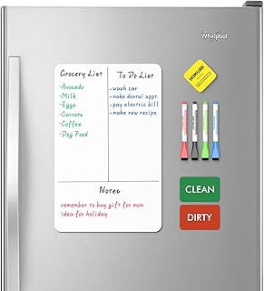HOMiDEK Magnetic Dry Erase Board Small Fridge Whiteb...