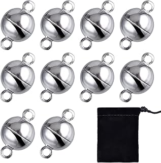 Hotop 10 Pieces Jewelry Magnetic Clasps Round Magnet...