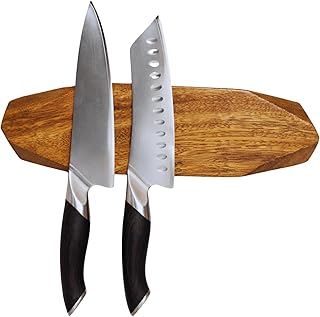 Ibyx Acacia Magnetic Knife Strip - Wooden Wall-Mount...
