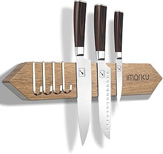 imarku 16 Inch Magnetic Knife Strip, Acacia Wood Kni...