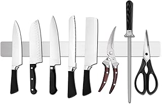 Inch Black Magnetic Knife Holder for Wall, No Drilli...