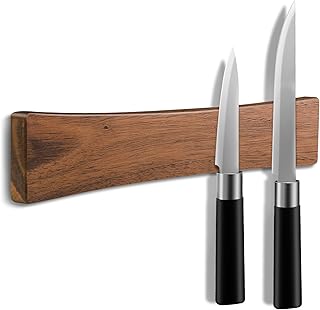 Inch Magnetic Knife Holder for Wall, Solid Acacia Wo...