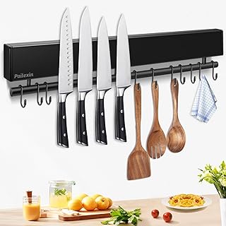 inch magnetic knife holder with 10 hooks, No Drillin...
