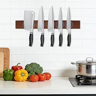 Inch Magnetic Knife Strip for Wall, Wooden Knife Hol...