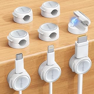 Lamicall 8 Pack Magnetic Cable Clips Cord Organizer ...