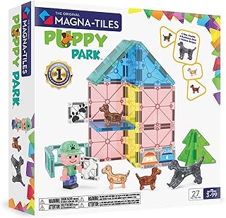 MAGNA-TILES Puppy Park 27-Piece Magnetic Constructio...