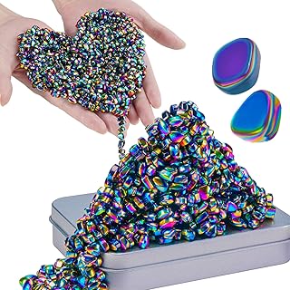 Magnetic Balls Over 1000 PCS Mini Rainbow Magnetic Putty, with 2 Big Smooth Magn