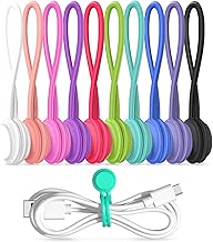 Magnetic Cable Ties 10 PCS Reusable Cable Organizers...