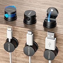 Magnetic Cord Holder 360°Rotation Cord Organizer, 6P...