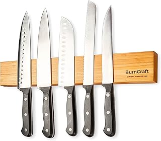 Magnetic Knife Holder for Wall, 16 Inch Bamboo Knife...