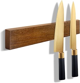 Magnetic Knife Holder Wood, 10 Knife Magnetic Strip ...