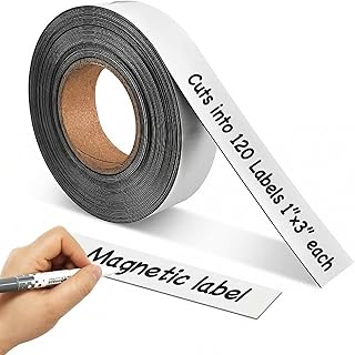 Magnetic Labels 1 Inch x 30 Ft Roll - No Adhesive Ba...