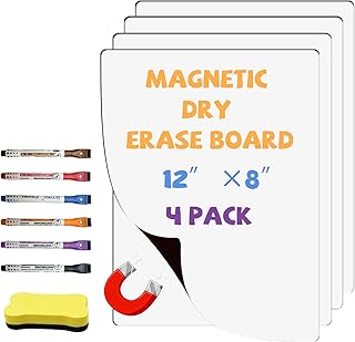 Magnetic Whiteboard for Fridge White Board 12X8 4 Pa...