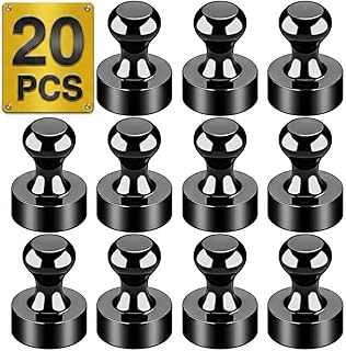 Metallic Magnets, Refrigerator Magnets, 20 Pack Blac...