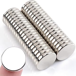 MIN CI 40 Pcs Super Strong Neodymium Round Silver Magnets, 18 mm x 3 mm for