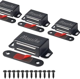 Mousike Cabinet Magnets 30lb Black Door Magnets with...