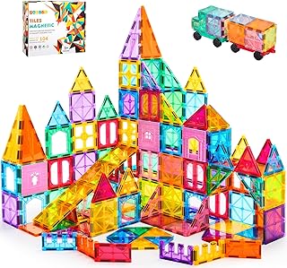 OugerToy 104PCS Magnetic Tiles STEM Building Blocks ...