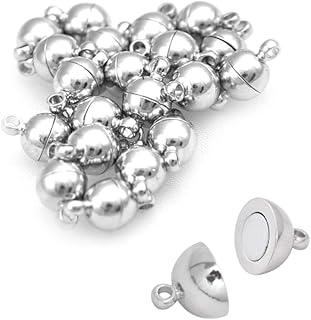 Pack Dia.6mm Magnetic Clasps Round Balls Leather Bra...