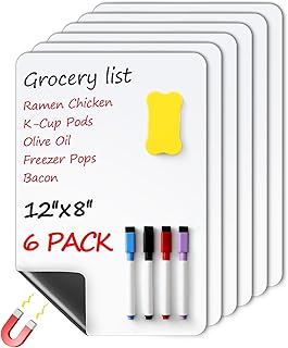 Pack Magnetic Dry Erase Board Sheet for Fridge, 12x8...