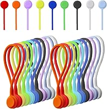 Pack Reusable Silicone Magnetic Cable Ties Twist Tie...