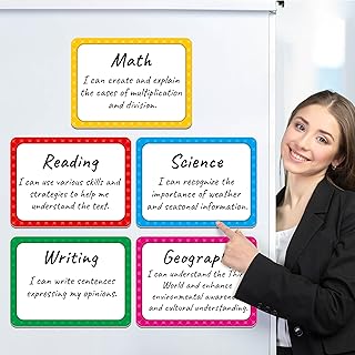 PCS Large Magnetic Labels, 5 Colors Reusable Dry Era...